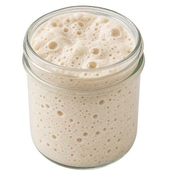 levaduramadre de san Francisco casera burbujeante en tarro de cristal