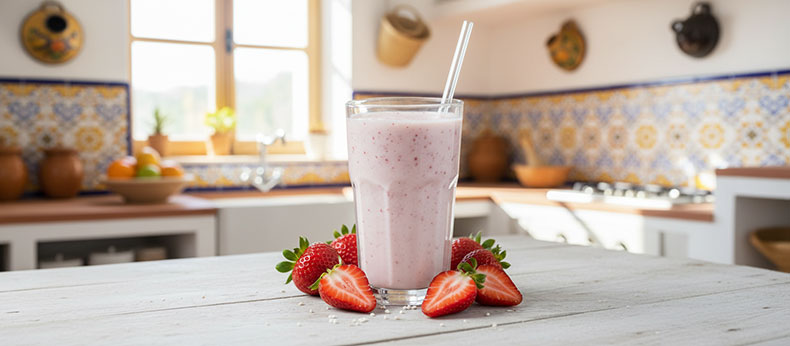 Kefir-de-leche-con-fresas-naturales-receta-casera-saludable