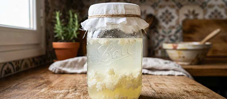 Kéfir de leche casero demasiado líquido durante una fermentación lenta