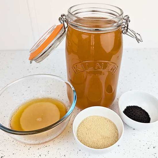 Ingredientes y proporciones para preparar 1 litro de kombucha casera