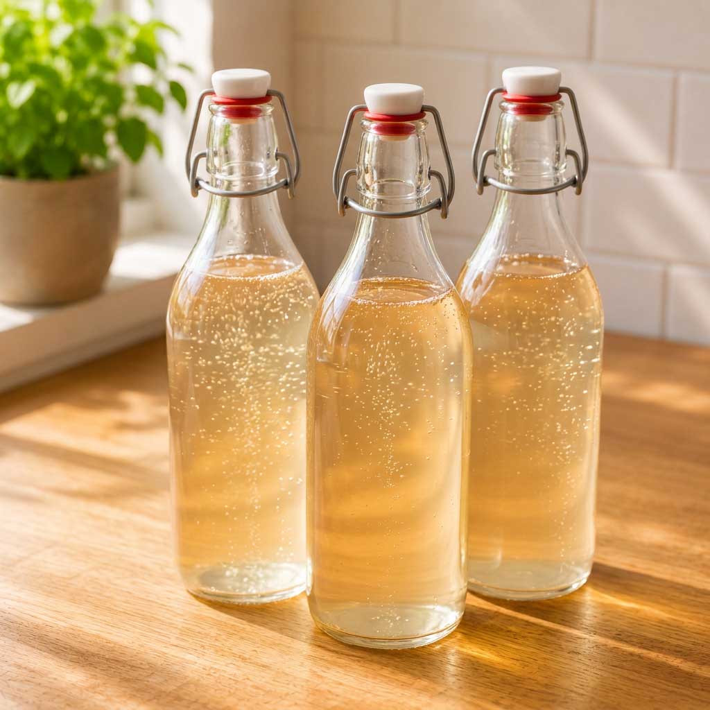 Botellas flip-top de vidrio para kéfir de agua, prácticas de seguridad en segunda fermentación
