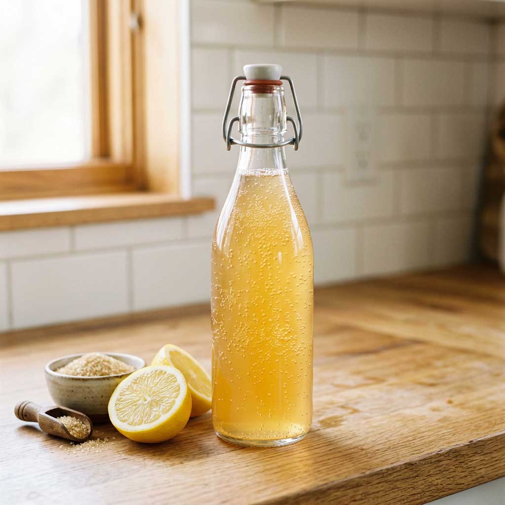 Kombucha limonada, receta fermentada ligera y refrescante de verano