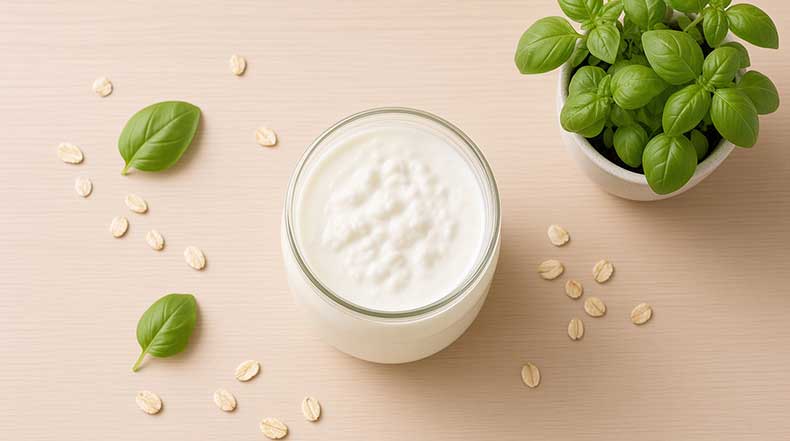 Vaso de kéfir de leche como parte de una alimentación saludable, sin efecto demostrado sobre el colesterol